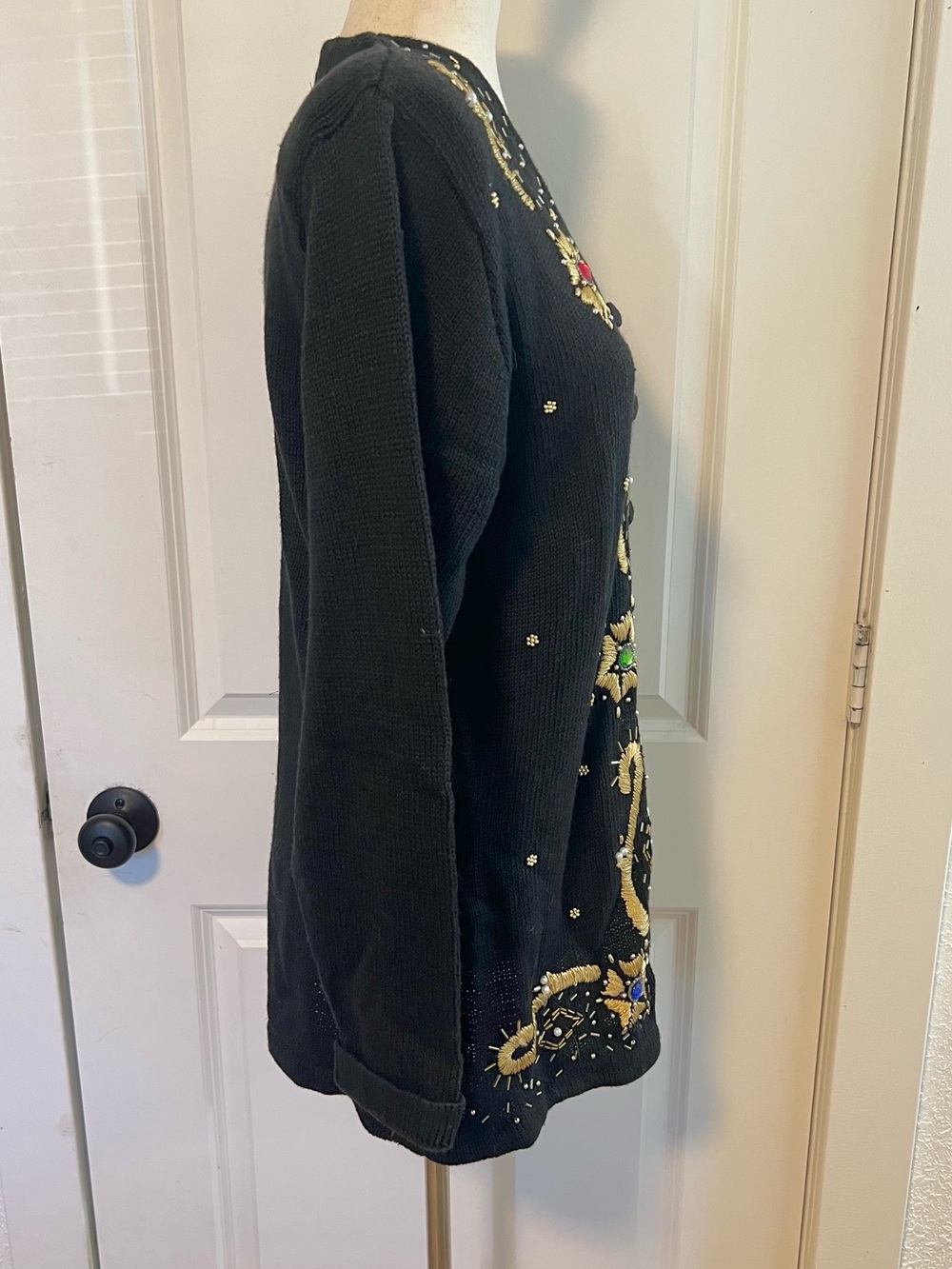 NWT Deadstock VNTG Victoria Jones Beaded Embellished Embroidered Cardigan - Picture 3 of 9